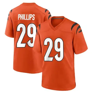 Nike Antonio Phillips Men's Game Cincinnati Bengals Orange Jersey