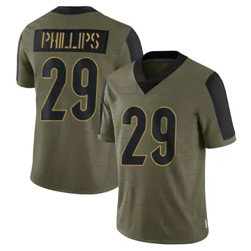 Nike Antonio Phillips Men's Limited Cincinnati Bengals Olive 2021 Salute To Service Jersey