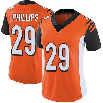 Nike Antonio Phillips Women's Limited Cincinnati Bengals Orange Vapor Untouchable Jersey