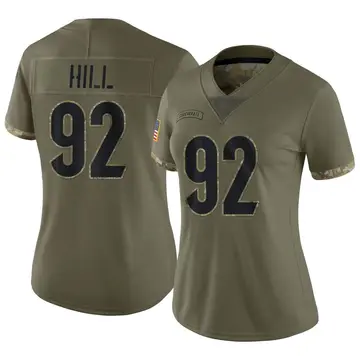 Nike BJ Hill Women's Limited Cincinnati Bengals Olive 2022 Salute To Service Jersey