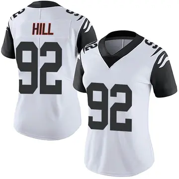 Nike BJ Hill Women's Limited Cincinnati Bengals White Color Rush Vapor Untouchable Jersey