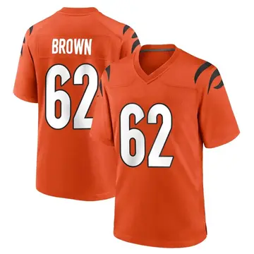 Nike Ben Brown Men's Game Cincinnati Bengals Orange Jersey