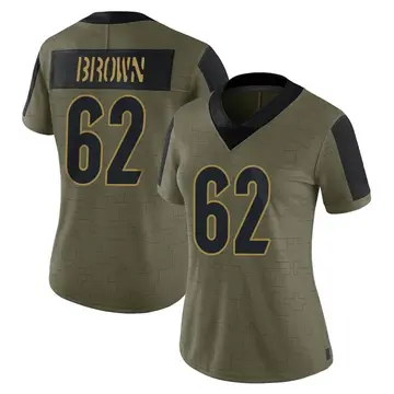 Nike Ben Brown Women's Limited Cincinnati Bengals Olive 2021 Salute To Service Jersey