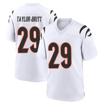 Nike Cam Taylor-Britt Men's Game Cincinnati Bengals White Jersey