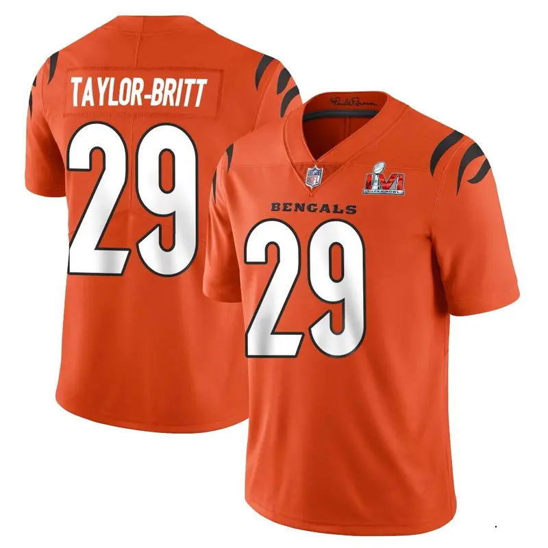 Nike Cam Taylor-Britt Men's Limited Cincinnati Bengals Orange Vapor Untouchable Super Bowl LVI Bound Jersey