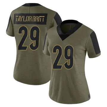 Nike Cam Taylor-Britt Women's Limited Cincinnati Bengals Olive 2021 Salute To Service Jersey