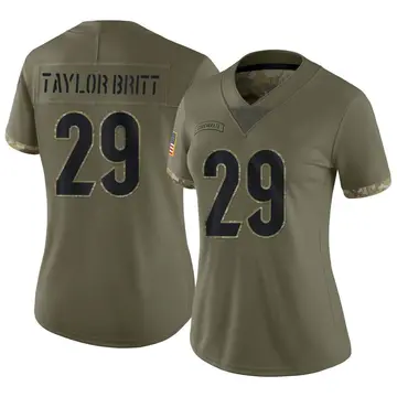 Nike Cam Taylor-Britt Women's Limited Cincinnati Bengals Olive 2022 Salute To Service Jersey