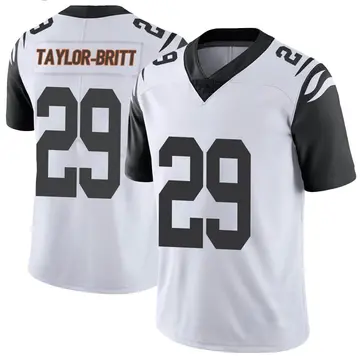Nike Cam Taylor-Britt Youth Limited Cincinnati Bengals White Color Rush Vapor Untouchable Jersey
