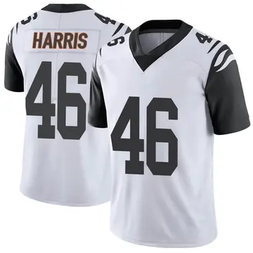 Nike Clark Harris Men's Limited Cincinnati Bengals White Color Rush Vapor Untouchable Jersey