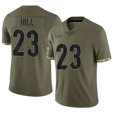 Nike Dax Hill Youth Limited Cincinnati Bengals Olive 2022 Salute To Service Jersey