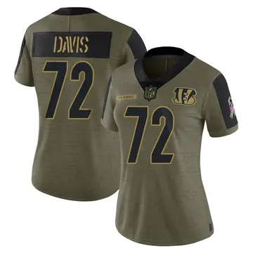 Nike Domenique Davis Women's Limited Cincinnati Bengals Olive 2021 Salute To Service Jersey