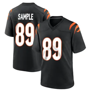 Nike Drew Sample Men's Game Cincinnati Bengals Black Team Color Jersey