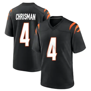 Nike Drue Chrisman Men's Game Cincinnati Bengals Black Team Color Jersey