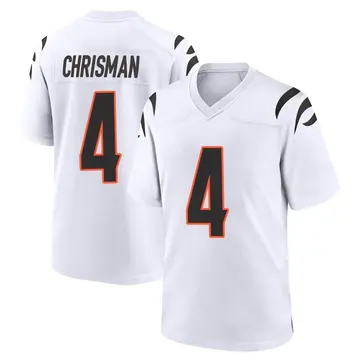 Nike Drue Chrisman Men's Game Cincinnati Bengals White Jersey