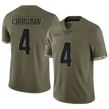 Nike Drue Chrisman Men's Limited Cincinnati Bengals Olive 2022 Salute To Service Jersey