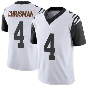 Nike Drue Chrisman Men's Limited Cincinnati Bengals White Color Rush Vapor Untouchable Jersey