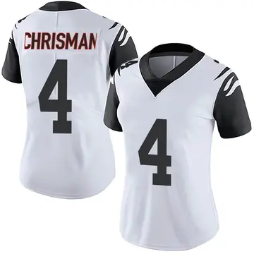 Nike Drue Chrisman Women's Limited Cincinnati Bengals White Color Rush Vapor Untouchable Jersey