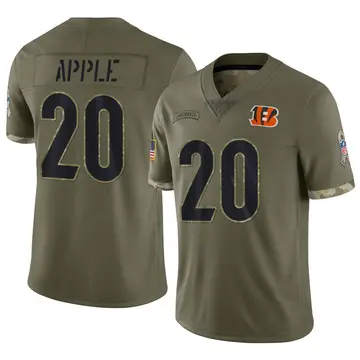 Nike Eli Apple Men's Limited Cincinnati Bengals Olive 2022 Salute To Service Jersey