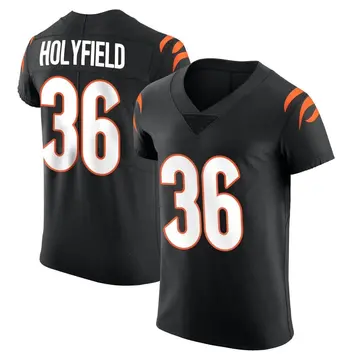 Nike Elijah Holyfield Men's Elite Cincinnati Bengals Black Team Color Vapor Untouchable Jersey