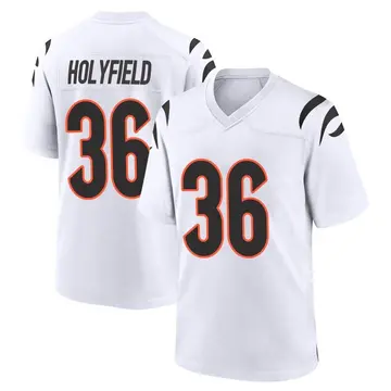 Nike Elijah Holyfield Men's Game Cincinnati Bengals White Jersey