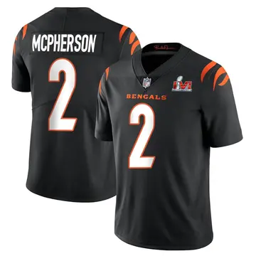 Nike Evan McPherson Men's Limited Cincinnati Bengals Black Team Color Vapor Untouchable Super Bowl LVI Bound Jersey
