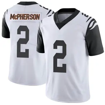 Nike Evan McPherson Men's Limited Cincinnati Bengals White Color Rush Vapor Untouchable Jersey