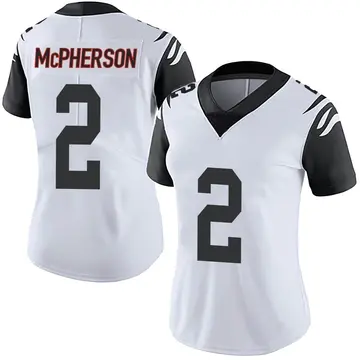 Nike Evan McPherson Women's Limited Cincinnati Bengals White Color Rush Vapor Untouchable Jersey