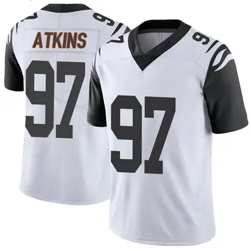 Nike Geno Atkins Men's Limited Cincinnati Bengals White Color Rush Vapor Untouchable Jersey