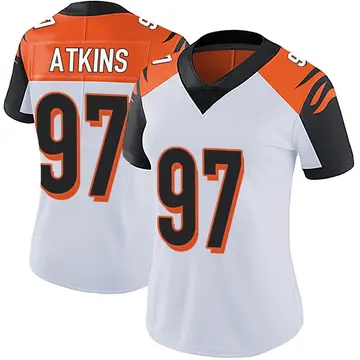 Nike Geno Atkins Women's Limited Cincinnati Bengals White Vapor Untouchable Jersey