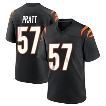 Nike Germaine Pratt Men's Game Cincinnati Bengals Black Team Color Jersey