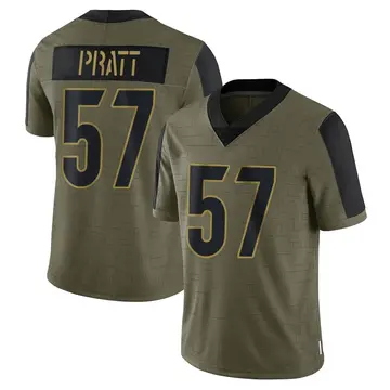 Nike Germaine Pratt Men's Limited Cincinnati Bengals Olive 2021 Salute To Service Jersey