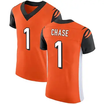 Nike Ja'Marr Chase Men's Elite Cincinnati Bengals Orange Alternate Vapor Untouchable Jersey