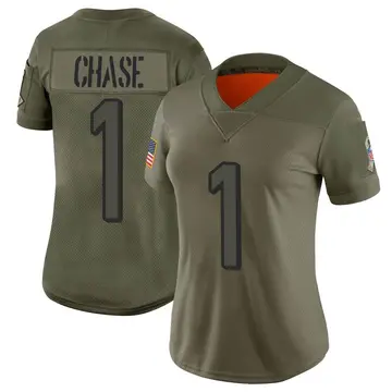 Nike Ja'Marr Chase Women's Limited Cincinnati Bengals Camo 2019 Salute to Service Jersey