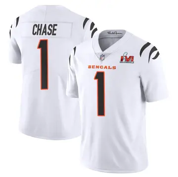 Nike Ja'Marr Chase Youth Limited Cincinnati Bengals White Vapor Untouchable Super Bowl LVI Bound Jersey