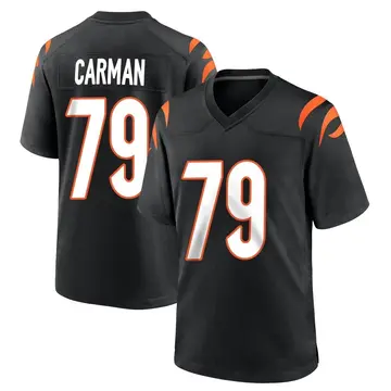 Nike Jackson Carman Men's Game Cincinnati Bengals Black Team Color Jersey