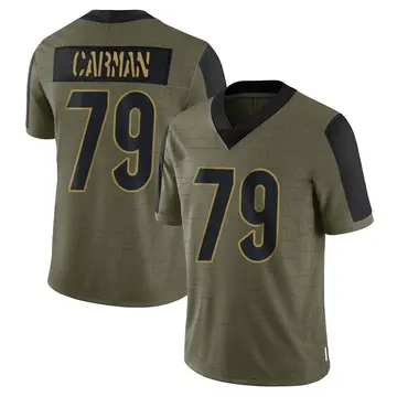 Nike Jackson Carman Men's Limited Cincinnati Bengals Olive 2021 Salute To Service Jersey