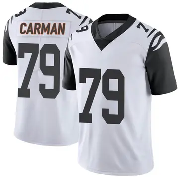 Nike Jackson Carman Men's Limited Cincinnati Bengals White Color Rush Vapor Untouchable Jersey