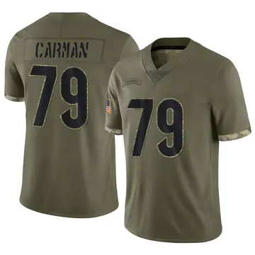 Nike Jackson Carman Youth Limited Cincinnati Bengals Olive 2022 Salute To Service Jersey