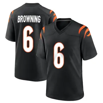 Nike Jake Browning Men's Game Cincinnati Bengals Black Team Color Jersey