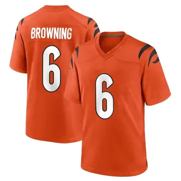 Nike Jake Browning Men's Game Cincinnati Bengals Orange Jersey