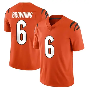 Nike Jake Browning Men's Limited Cincinnati Bengals Orange Vapor Untouchable Jersey