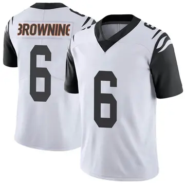 Nike Jake Browning Men's Limited Cincinnati Bengals White Color Rush Vapor Untouchable Jersey