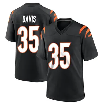 Nike Jalen Davis Men's Game Cincinnati Bengals Black Team Color Jersey