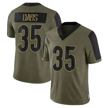 Nike Jalen Davis Men's Limited Cincinnati Bengals Olive 2021 Salute To Service Jersey