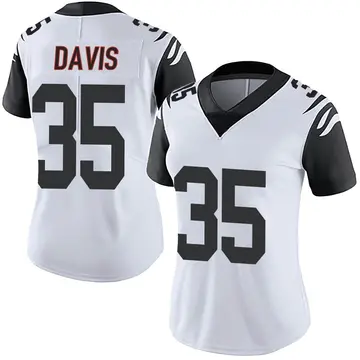 Nike Jalen Davis Women's Limited Cincinnati Bengals White Color Rush Vapor Untouchable Jersey