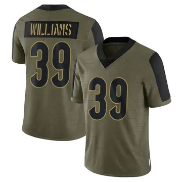 Nike Jarveon Williams Youth Limited Cincinnati Bengals Olive 2021 Salute To Service Jersey