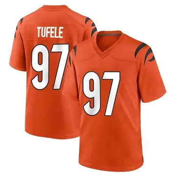Nike Jay Tufele Men's Game Cincinnati Bengals Orange Jersey