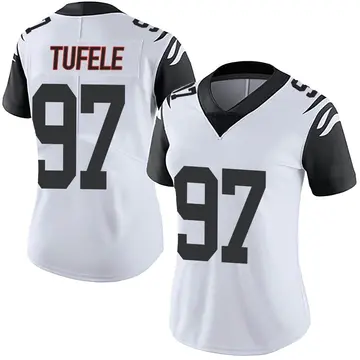 Nike Jay Tufele Women's Limited Cincinnati Bengals White Color Rush Vapor Untouchable Jersey