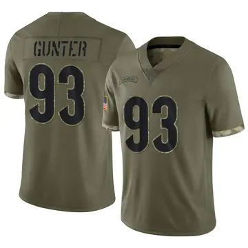 Nike Jeff Gunter Men's Limited Cincinnati Bengals Olive 2022 Salute To Service Jersey