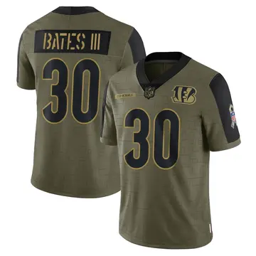 Nike Jessie Bates III Men's Limited Cincinnati Bengals Olive 2021 Salute To Service Jersey
